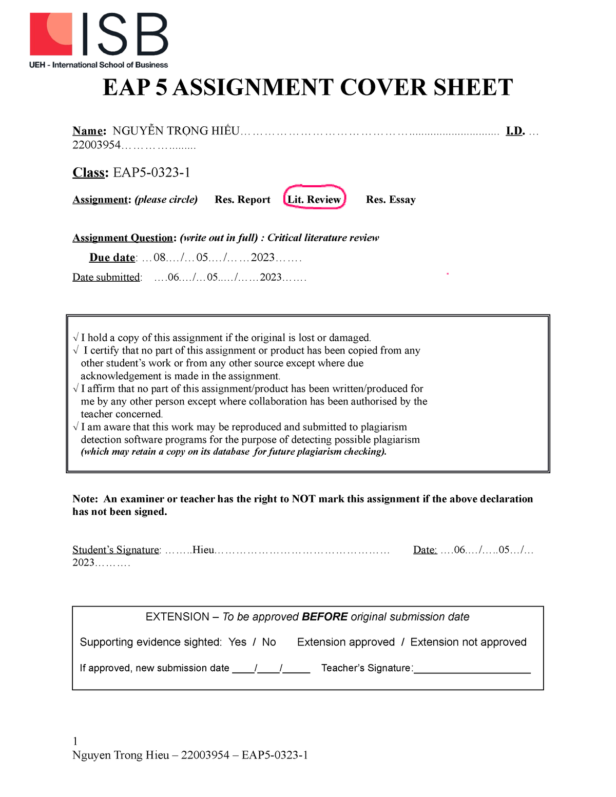 critical literature review eap5