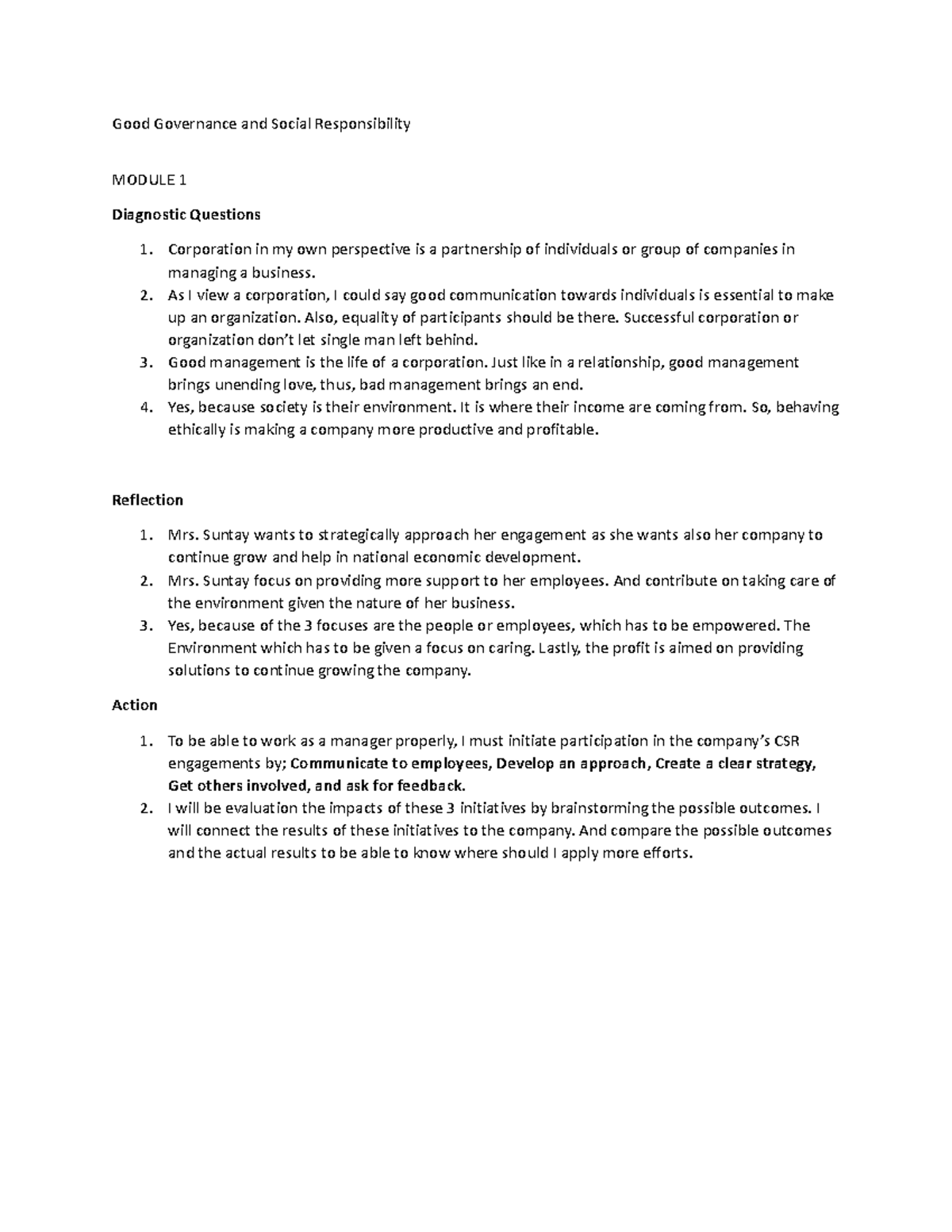 GGSR module 1 activity - as reviewer - Good Governance and Social ...