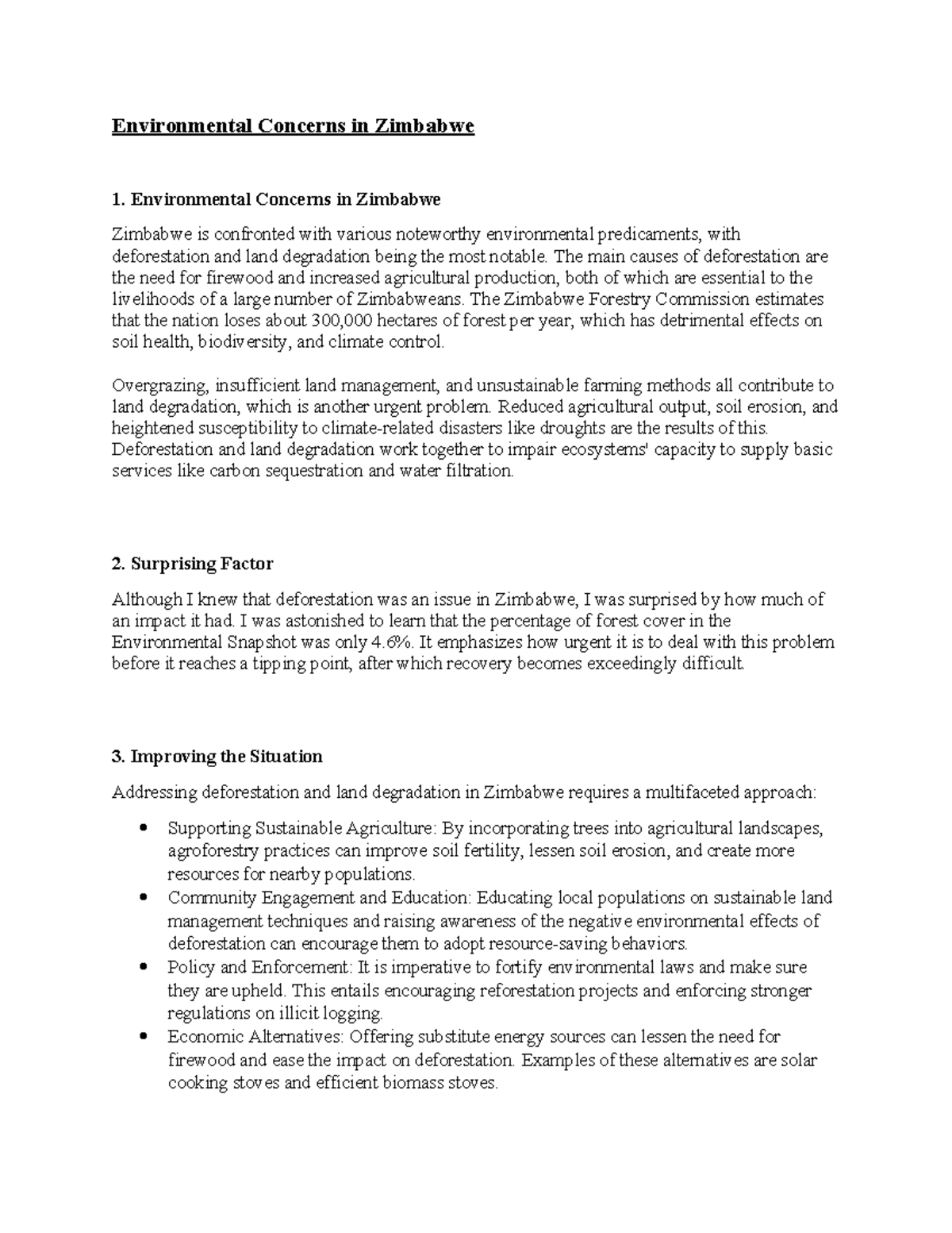 ENVS 1301 Discussion Assignment Unit 1 - Environmental Concerns in ...