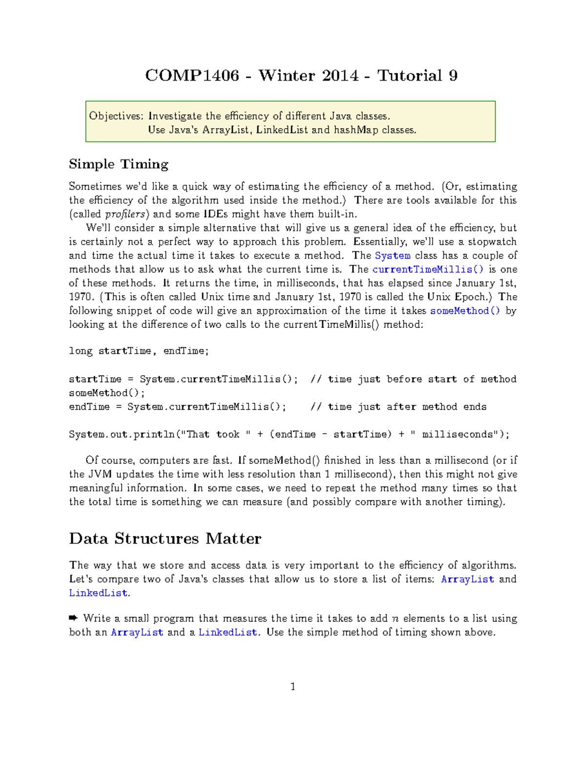 Tutorial 09 - Winter 2014 - COMP1406 - Winter 2014 - Tutorial 9 ...
