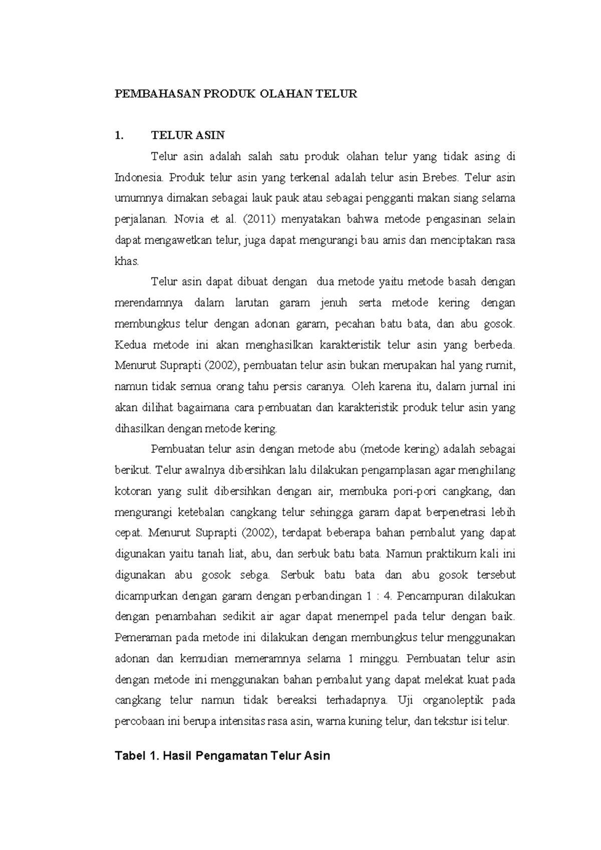 Laprak Sutel Versi Non Jurnal Pembahasan Produk Olahan Telur Telur Asin Telur Studocu