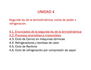 A- Unidad 4-() Enunciados de la segunda ley - UNIDAD 4 Segunda ley  de la termodinámica, - Studocu