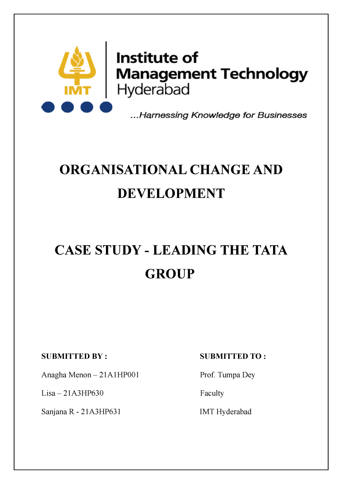 case study of organisational change