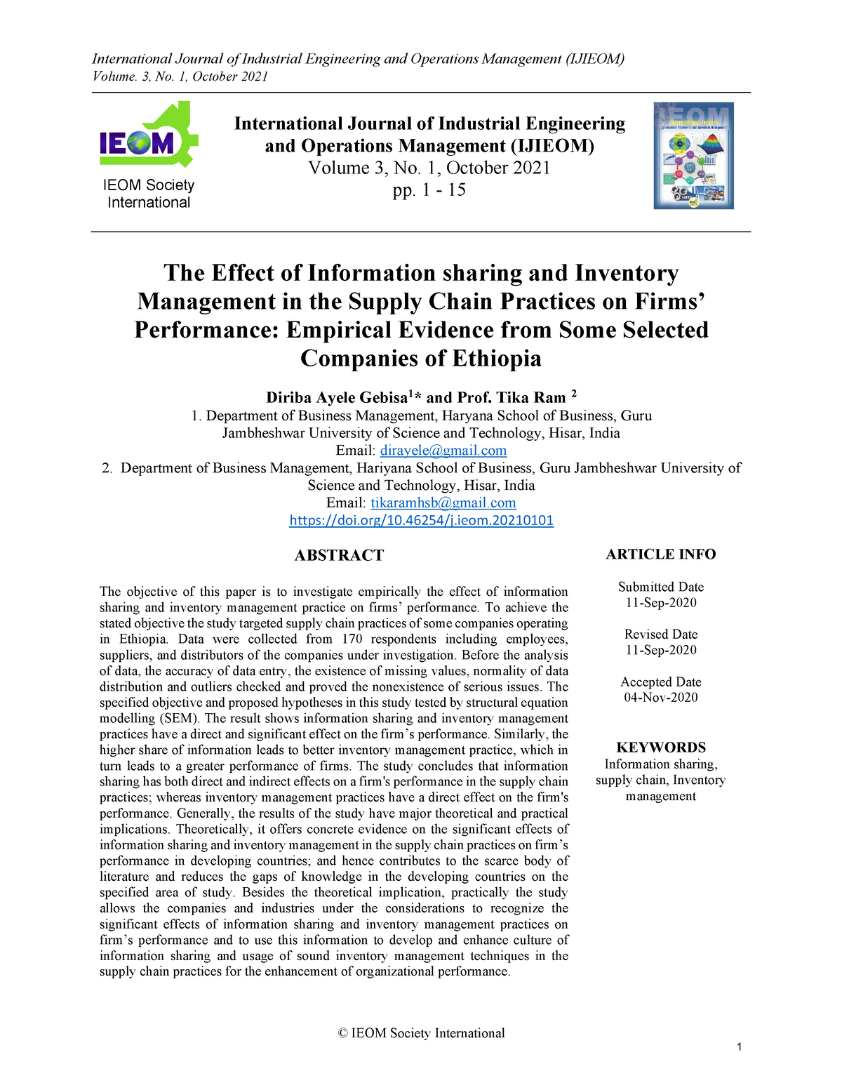 Individual Assignment 2 (Article) Volume. 3, No. 1, October 2021