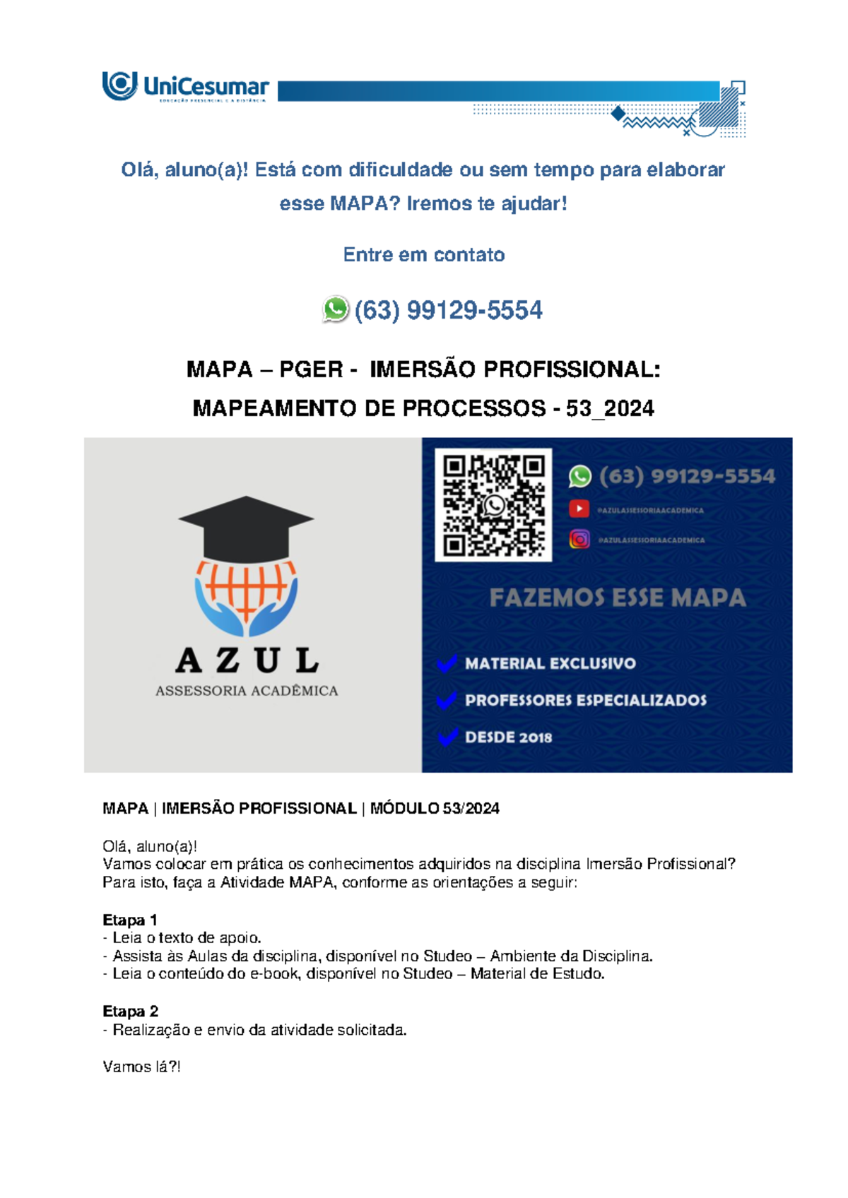 MAPA - PGER - IMERSÃO PROFISSIONAL: MAPEAMENTO DE PROCESSOS - 53_2024 ...