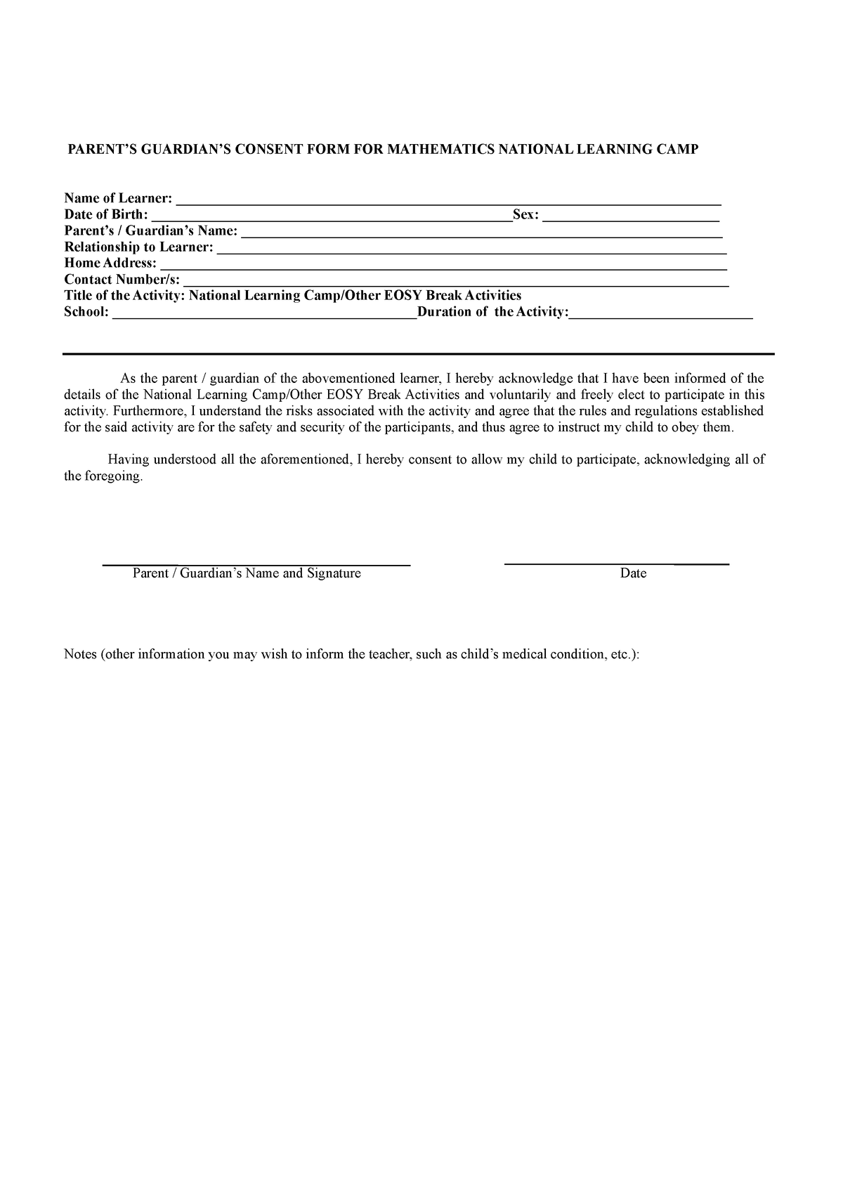 Consent-Form-Math - N/A - PARENT’S GUARDIAN’S CONSENT FORM FOR ...