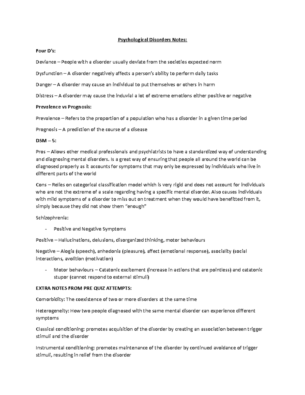 Psychological Disorders Notes - Is a great way of ensuring that people ...