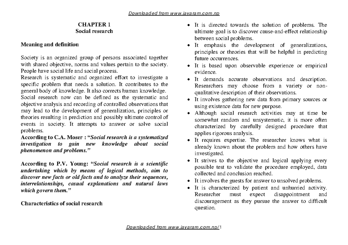reserch-notes-chapter-1-social-research-meaning-and-definition