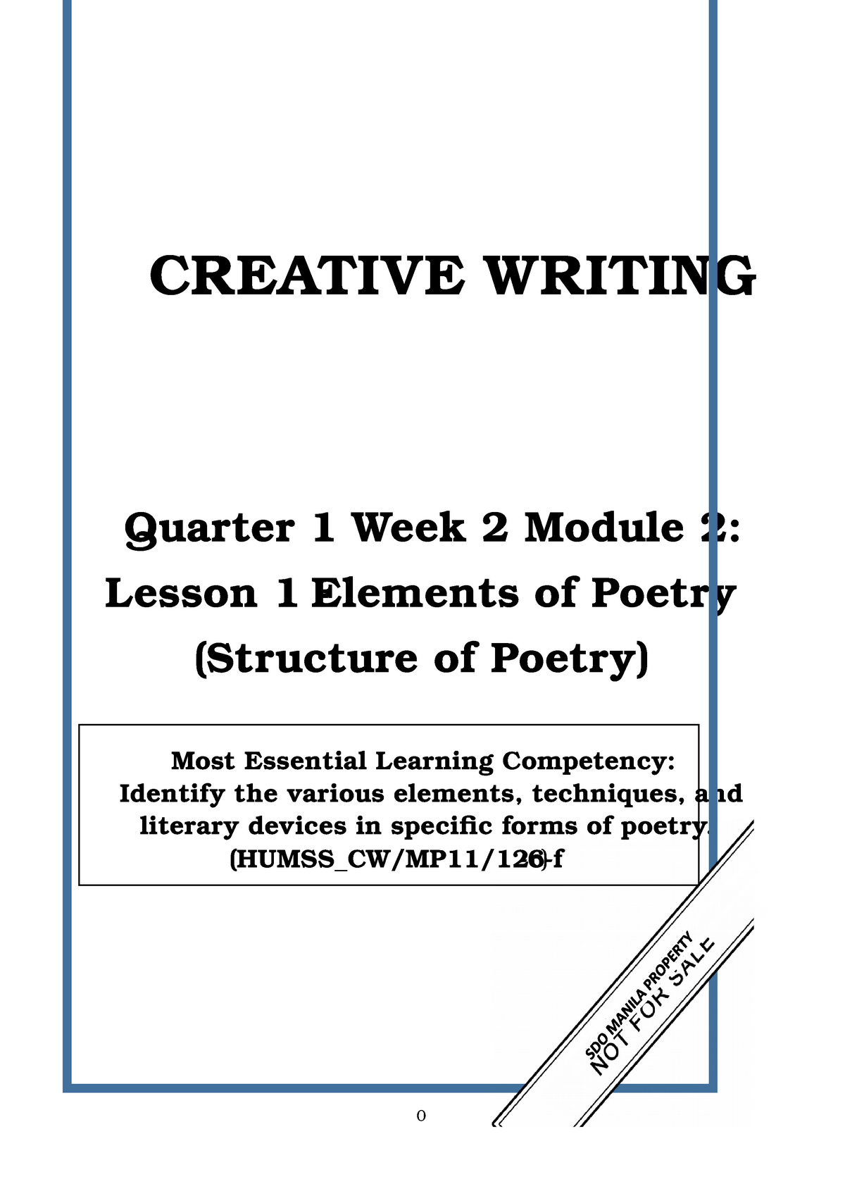 creative writing module grade 12