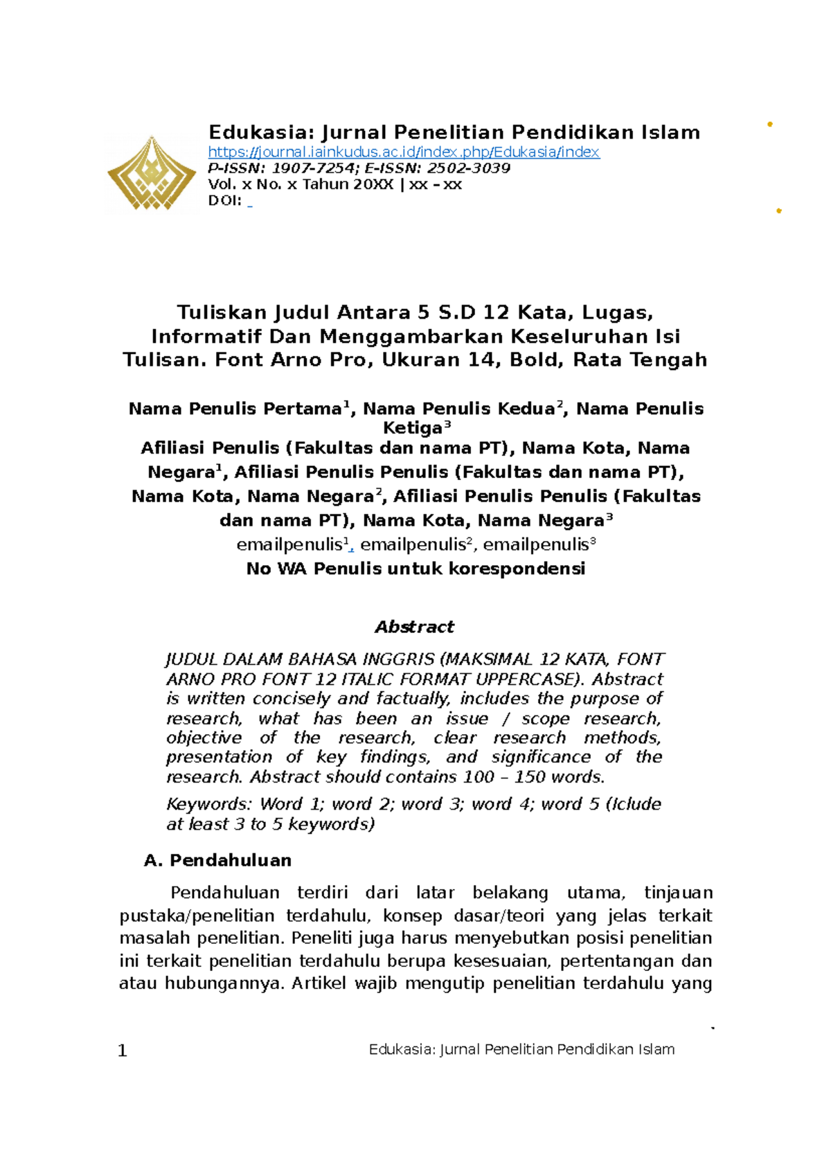 Template Edukasia 2022 - Edukasia: Jurnal Penelitian Pendidikan Islam ...
