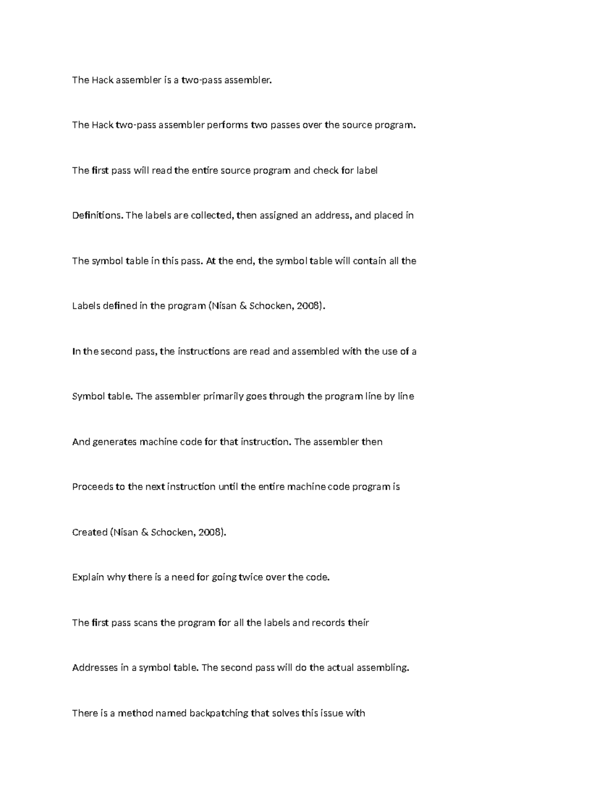 Unit 7 cs1104 dissuasion - The Hack assembler is a two-pass assembler ...