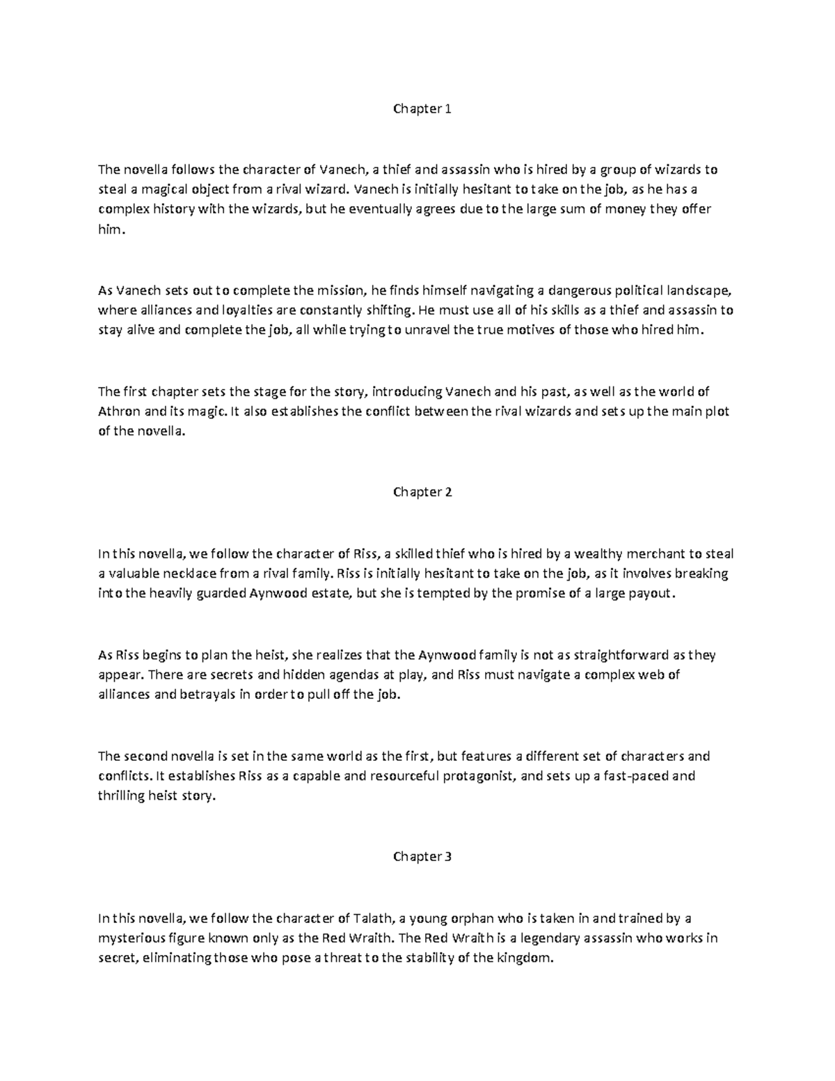 Trading Knives - Chapter 1 The novella follows the character of Vanech ...