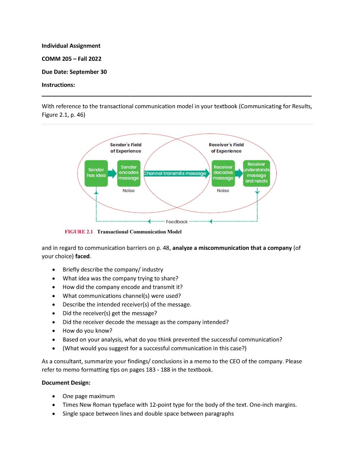 comm 205 individual assignment