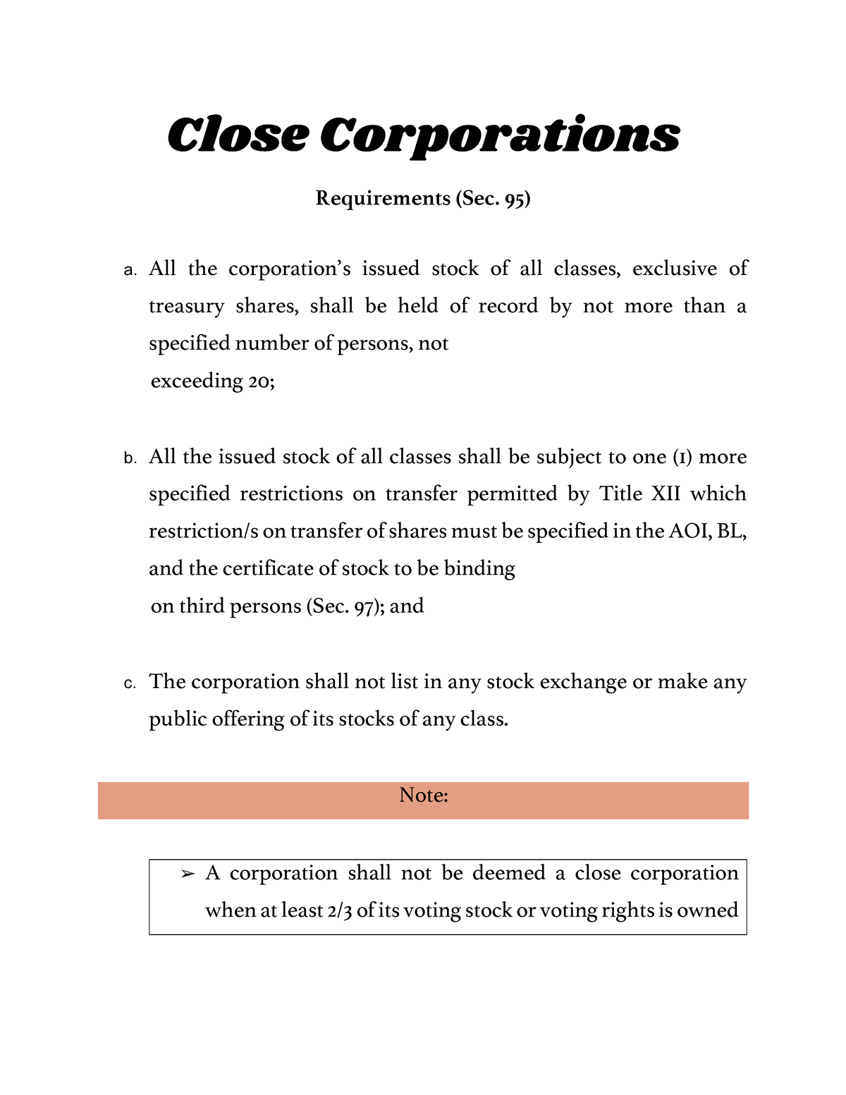 What is another name for the close corporation?