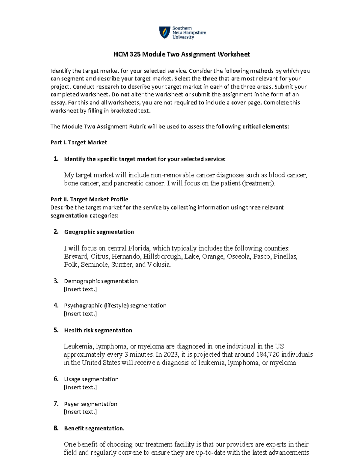 HCM 325 module 2 assignment Worksheet - HCM 325 Module Two Assignment ...