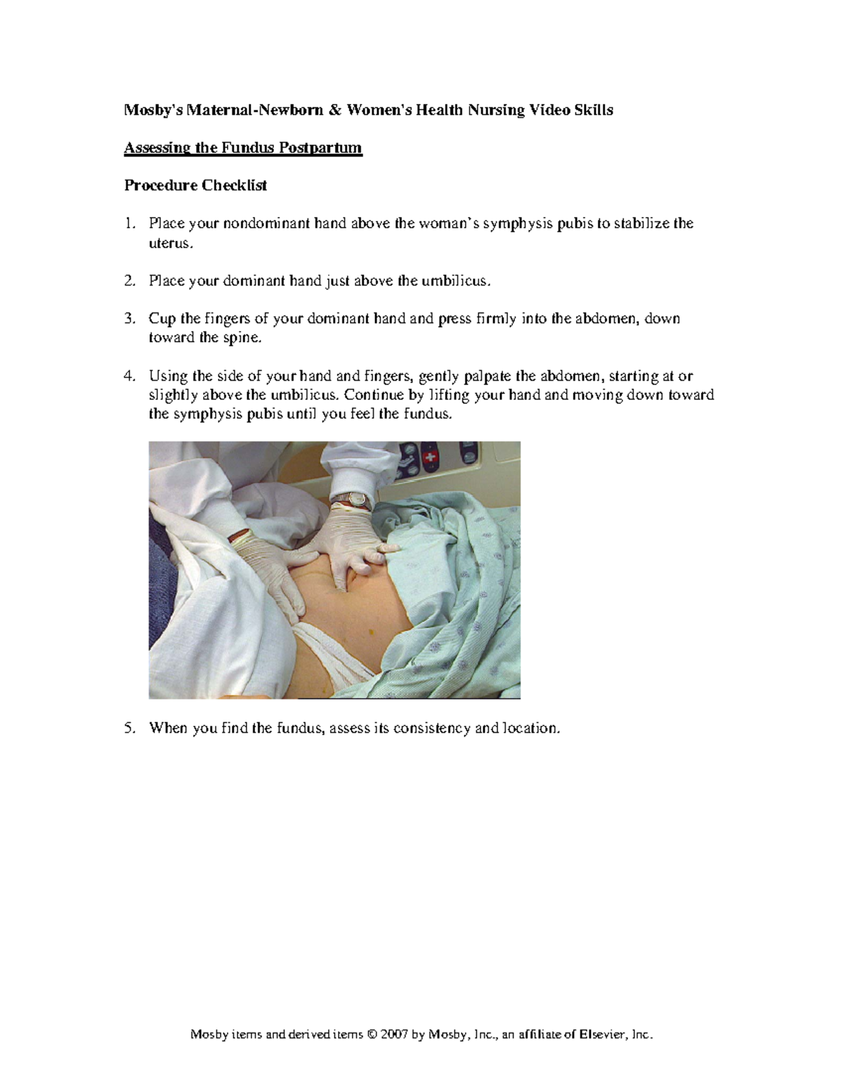 PC Fundus - This note helps a lot. - Mosby items and derived items ...
