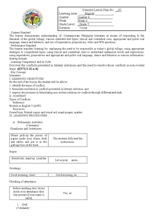 Lesson PLAN Q3 Citing Evidences - Learning Competency and its Code ...