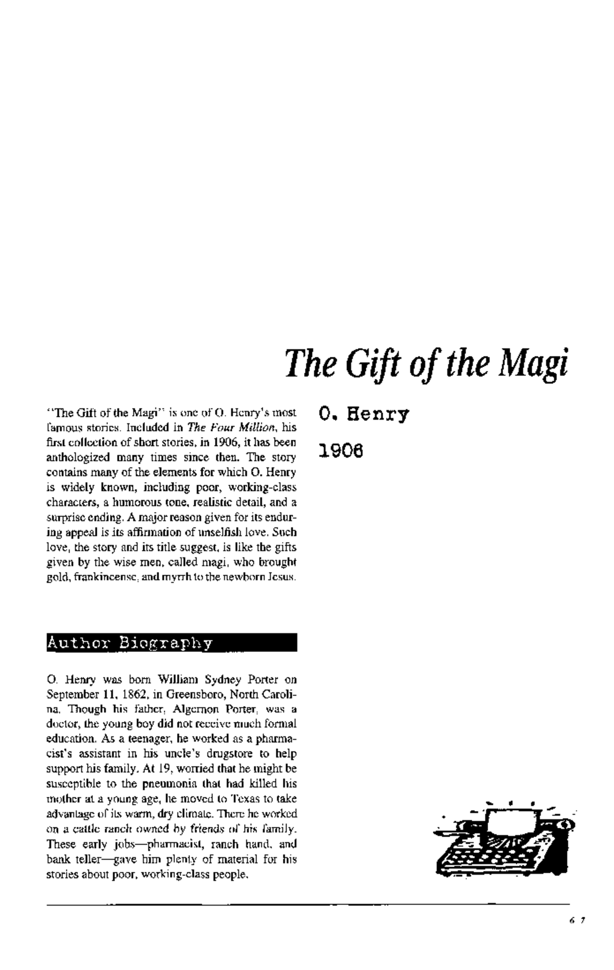 The Gift Of The Magi Analysis - &Quot;The Gift Of The Magi&Quot; Is One Of  O. Henry's Most Famous - Studocu