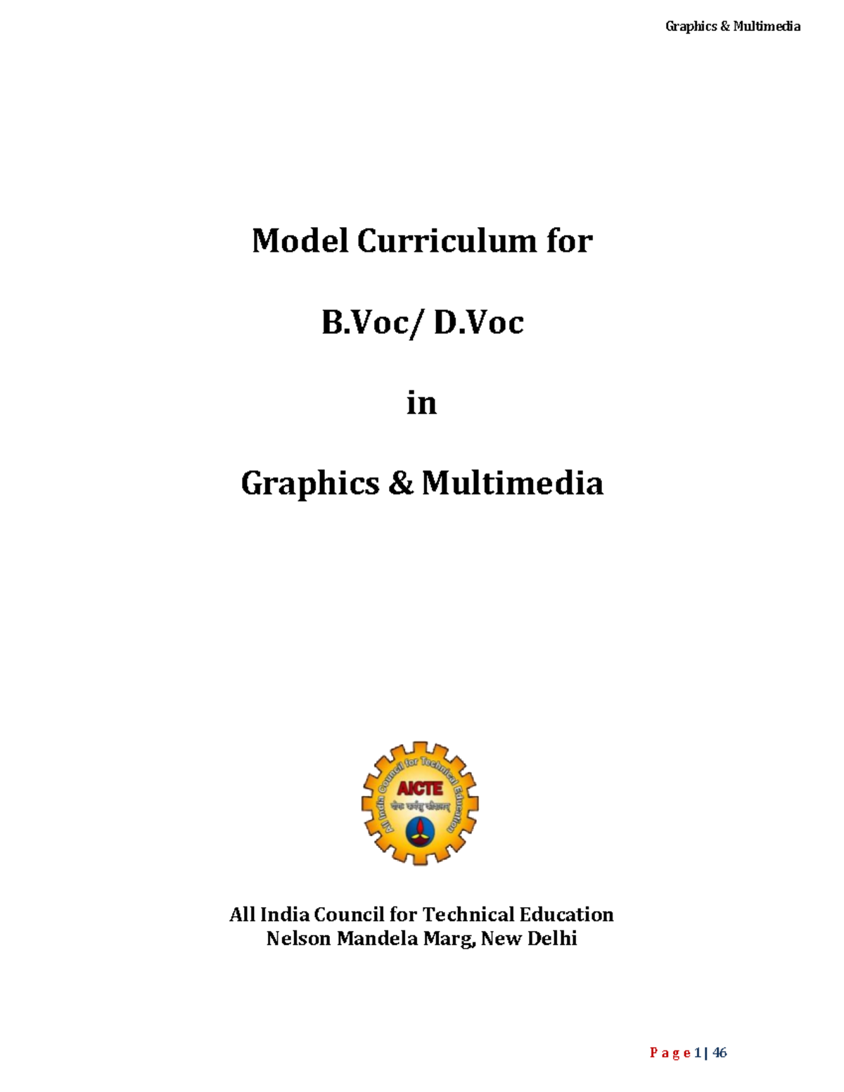 Graphics & Multimedia - Model Curriculum for B/ D in Graphics ...