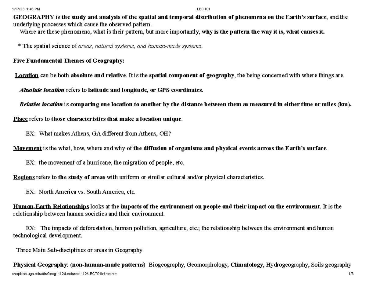 GEOG 1112 Exam 1 Lectures - Shopkins.uga.edu/dir/Geog1112/Lectures1112 ...