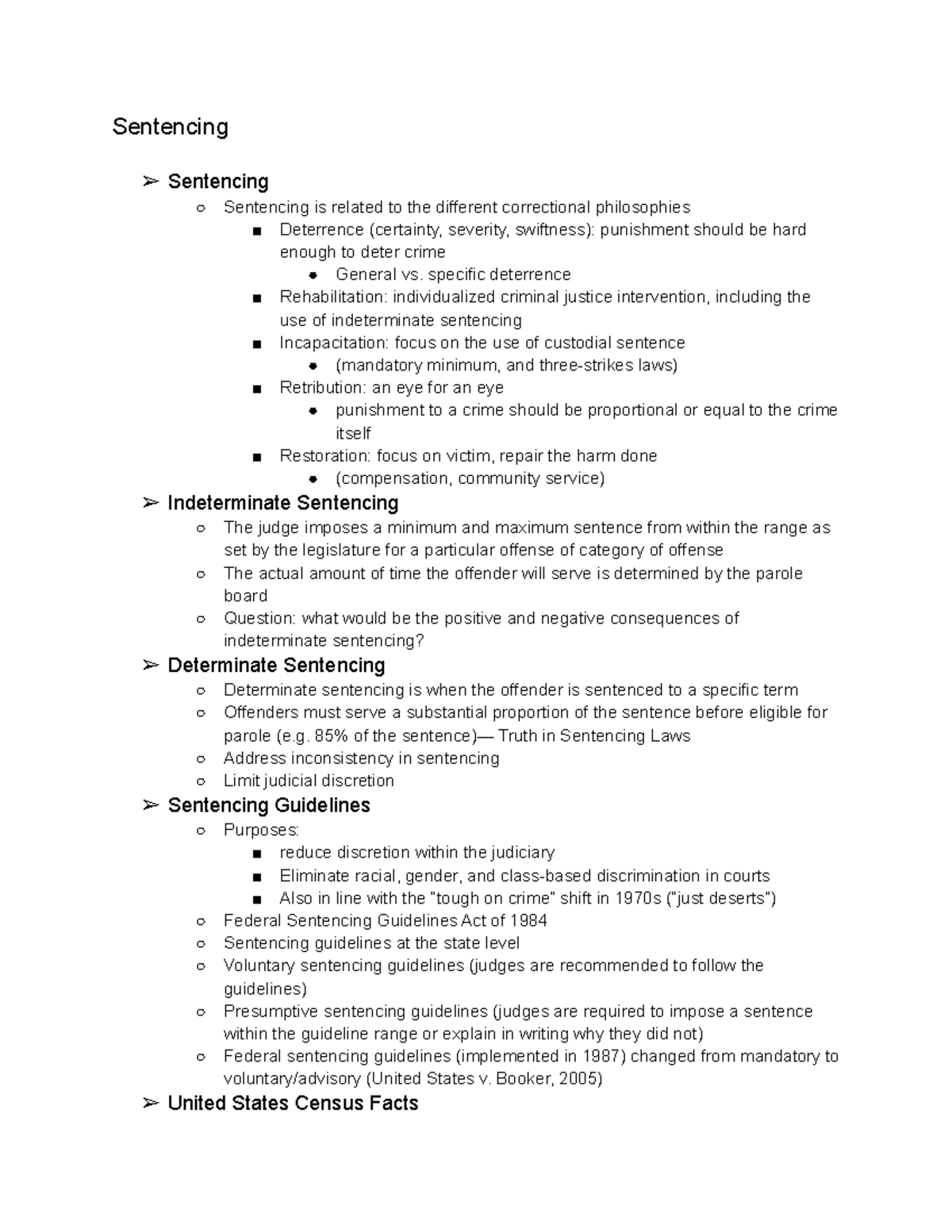 Week Ten Lecture pt 2 - Sentencing Sentencing Sentencing is related to ...