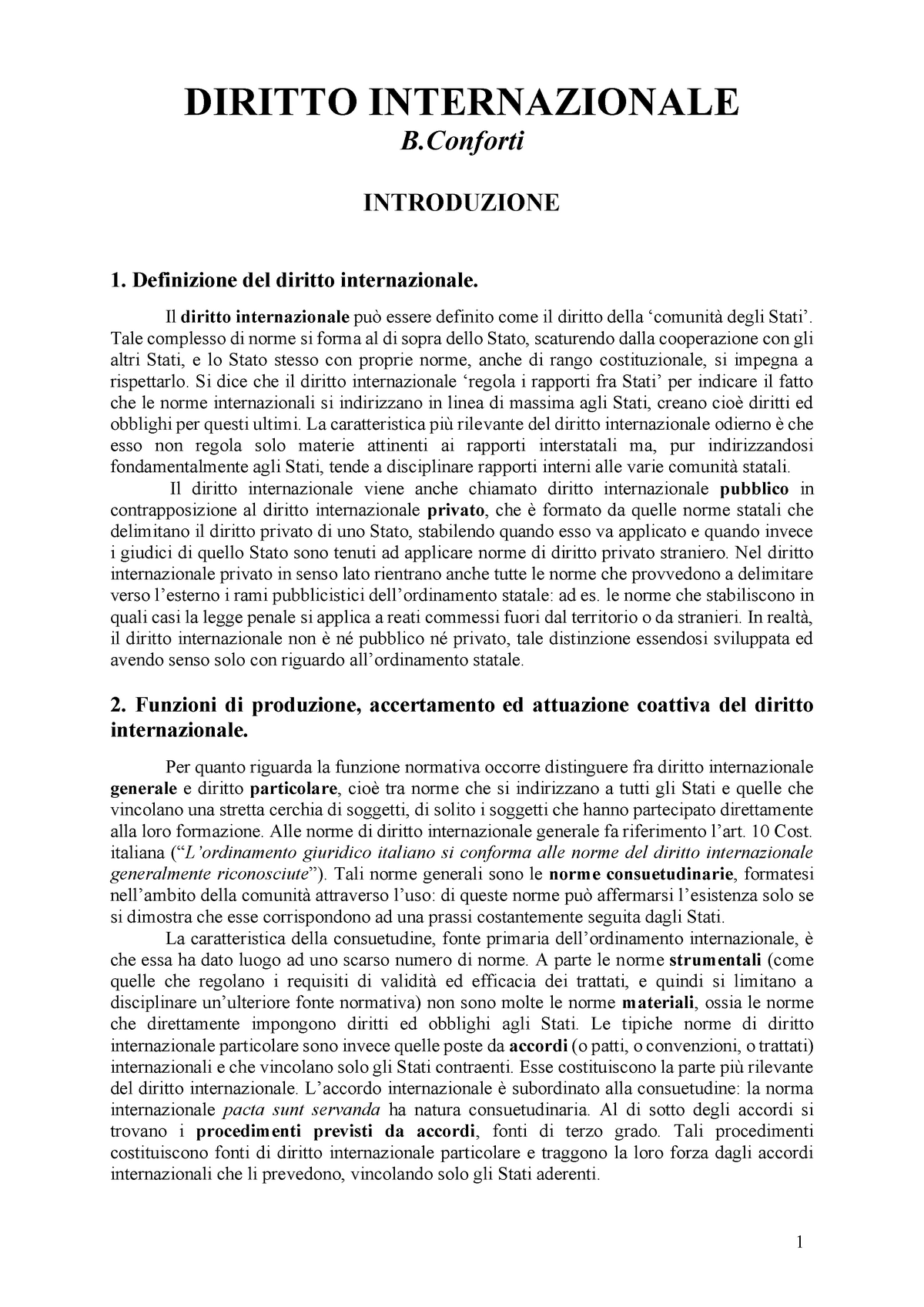 Riassunto Diritto Internazionale - DIRITTO INTERNAZIONALE B ...