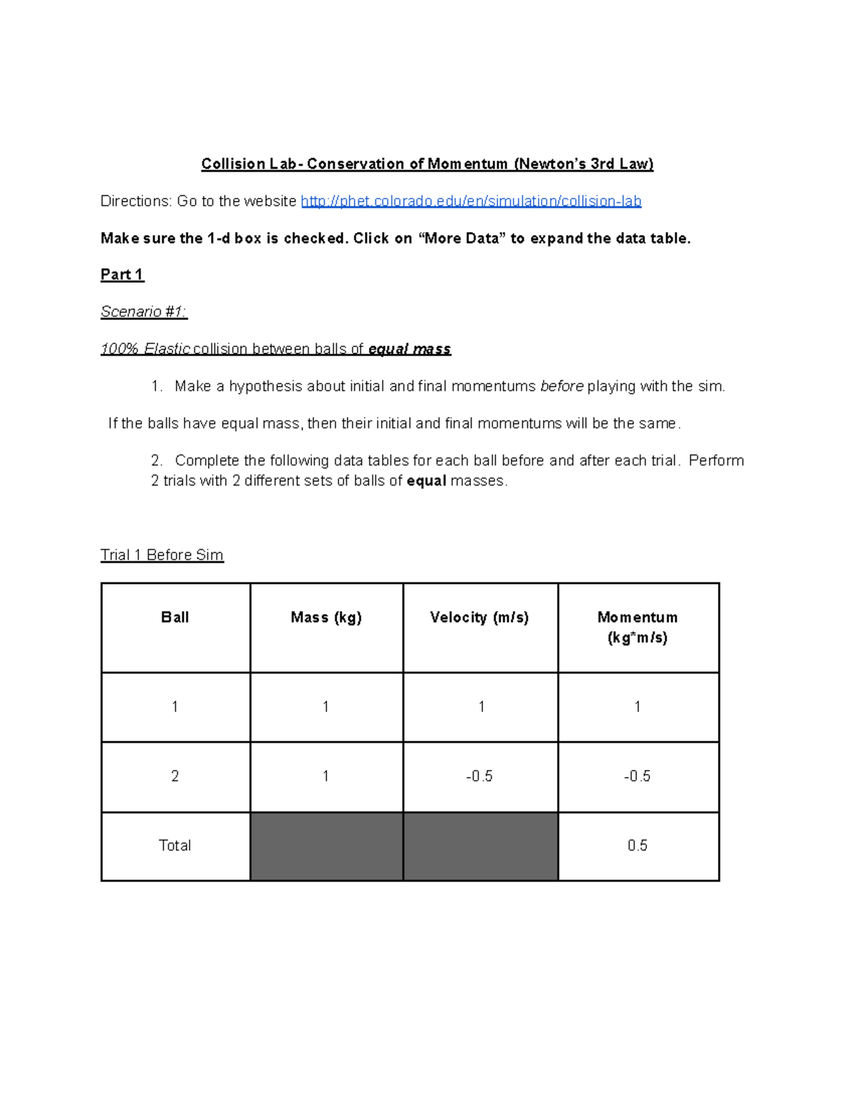 Copy Of Collision Lab - Notes - Collision Lab- Conservation Of Momentum 