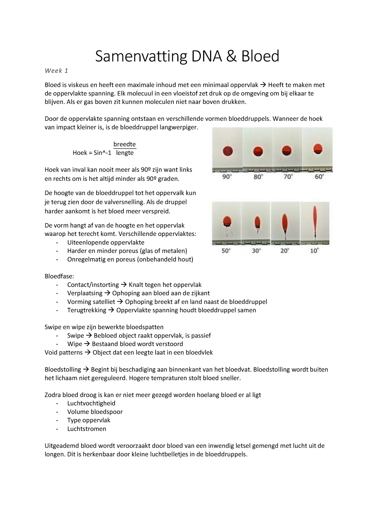 Samenvatting DNA En Bloed - Samenvatting DNA & Bloed Week 1 Bloed Is ...