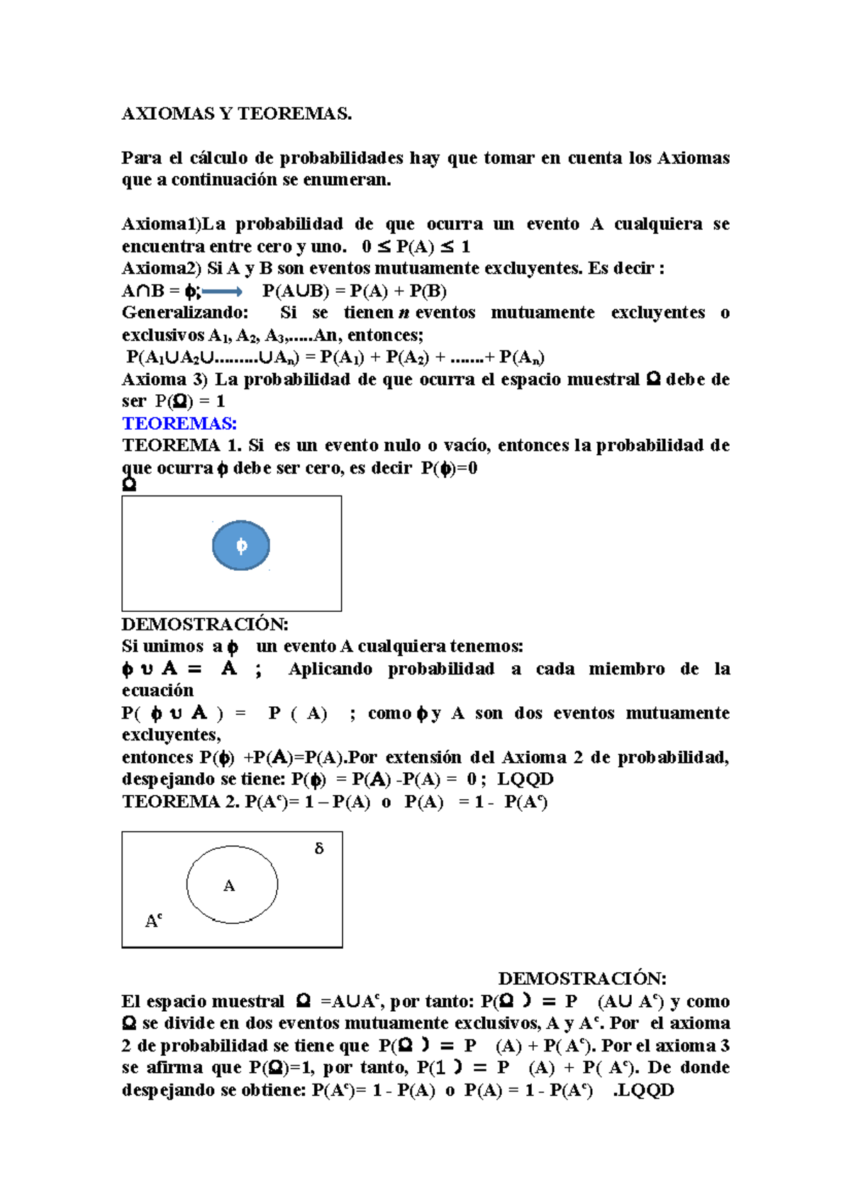 Axiomas Y Teoremas (1) - Jjj - AXIOMAS Y TEOREMAS. Para El Cálculo De ...