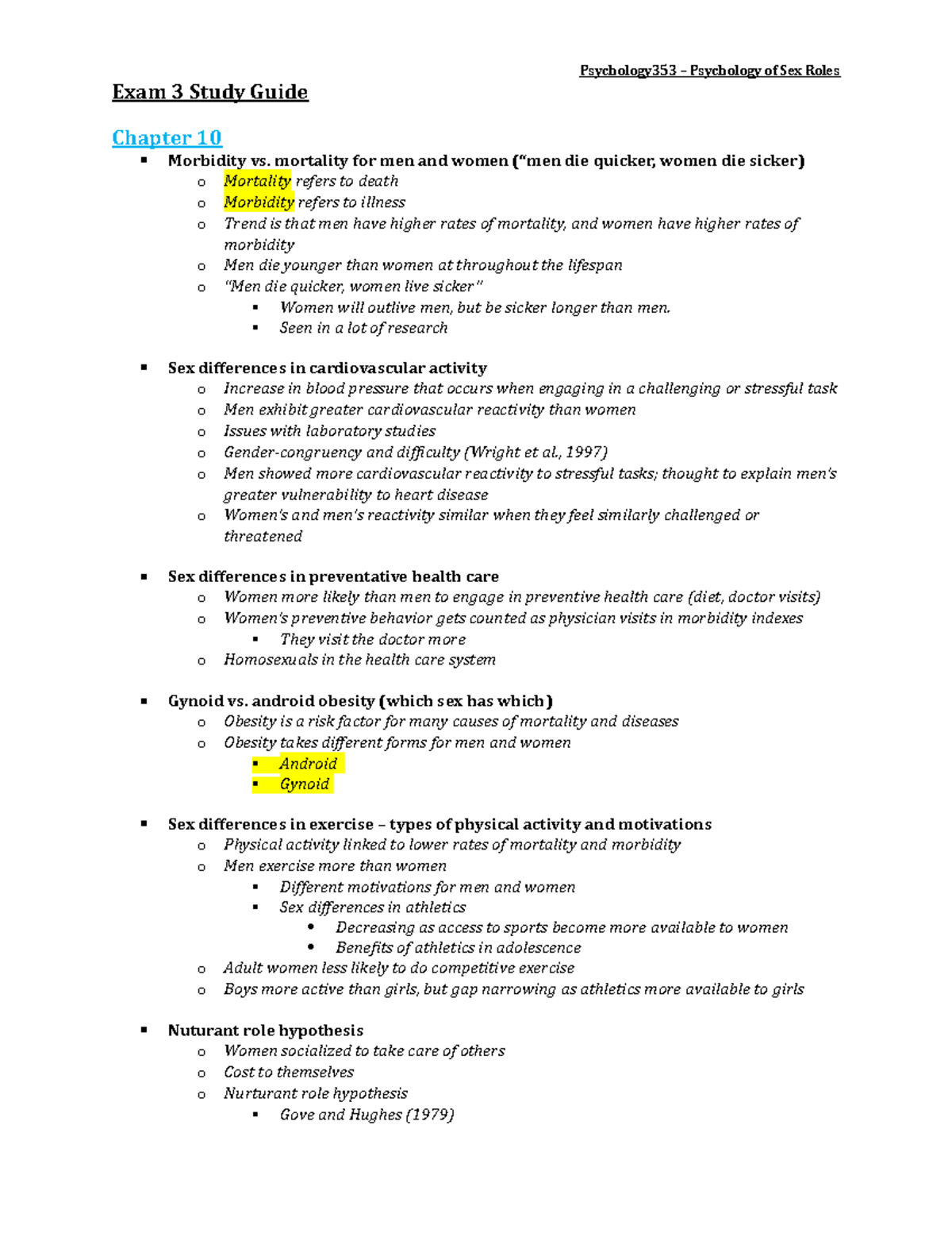 Exam 3 Study Guide - This is a review sheet for the third exam that ...
