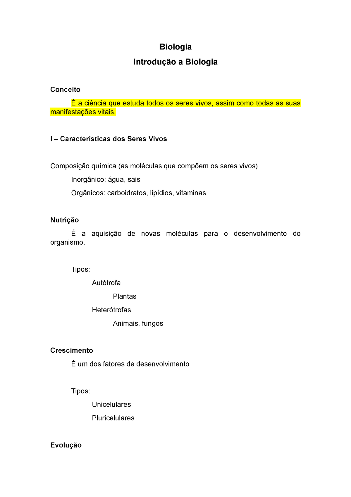 Introdução a Biologia Biologia Introdução a Biologia Conceito É a ciência que estuda todos os