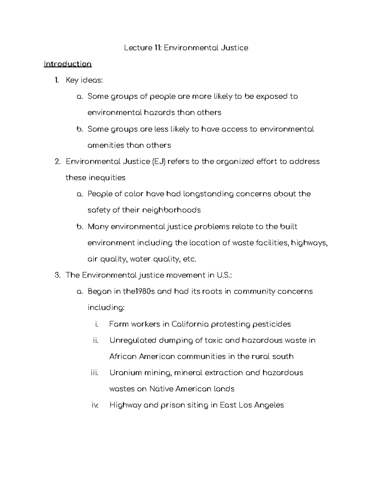 Environmental Justice - Lecture 11: Environmental Justice Introduction ...