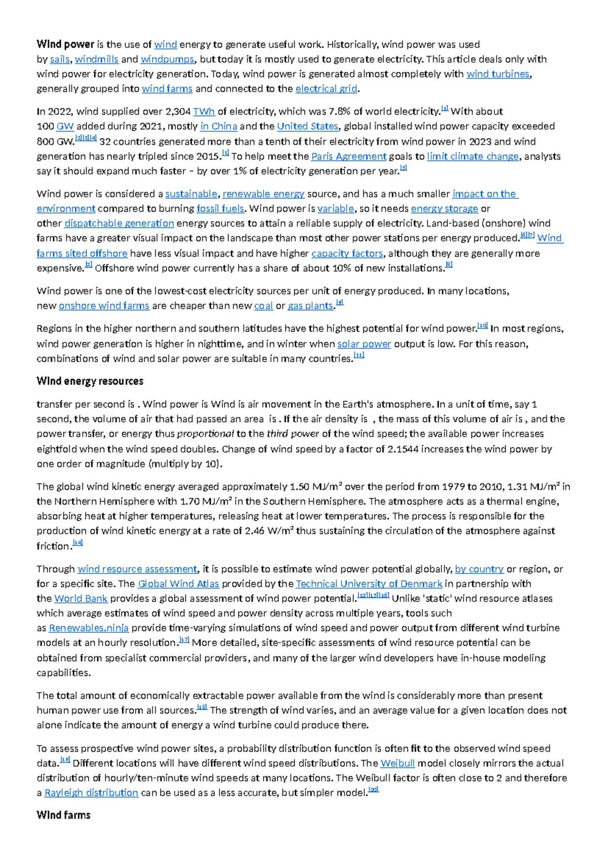 Wind power - worked examples - Wind power is the use of wind energy to ...