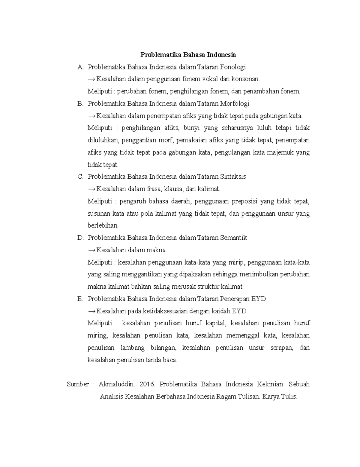 Problematika Bahasa Indonesia - Problematika Bahasa Indonesia dalam