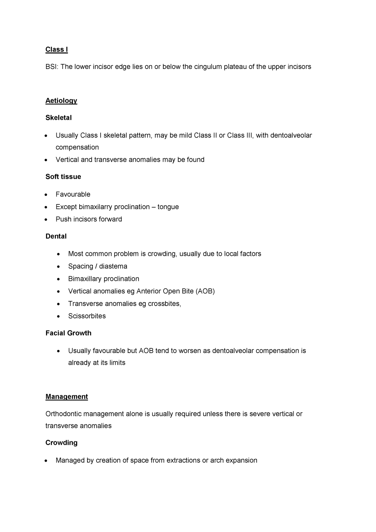 Class I Malocclusion - Aetiology of maloccluded - Class I BSI: The ...