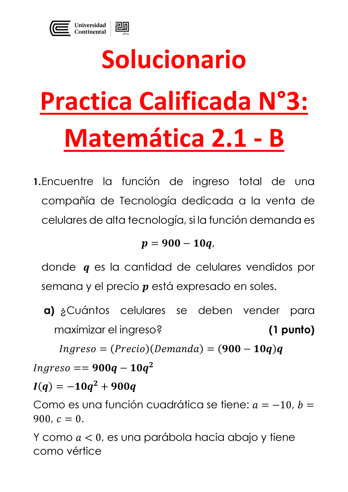 Solucionario- Practica Calificada N°2 - 2023-10 - B - Solucionario ...