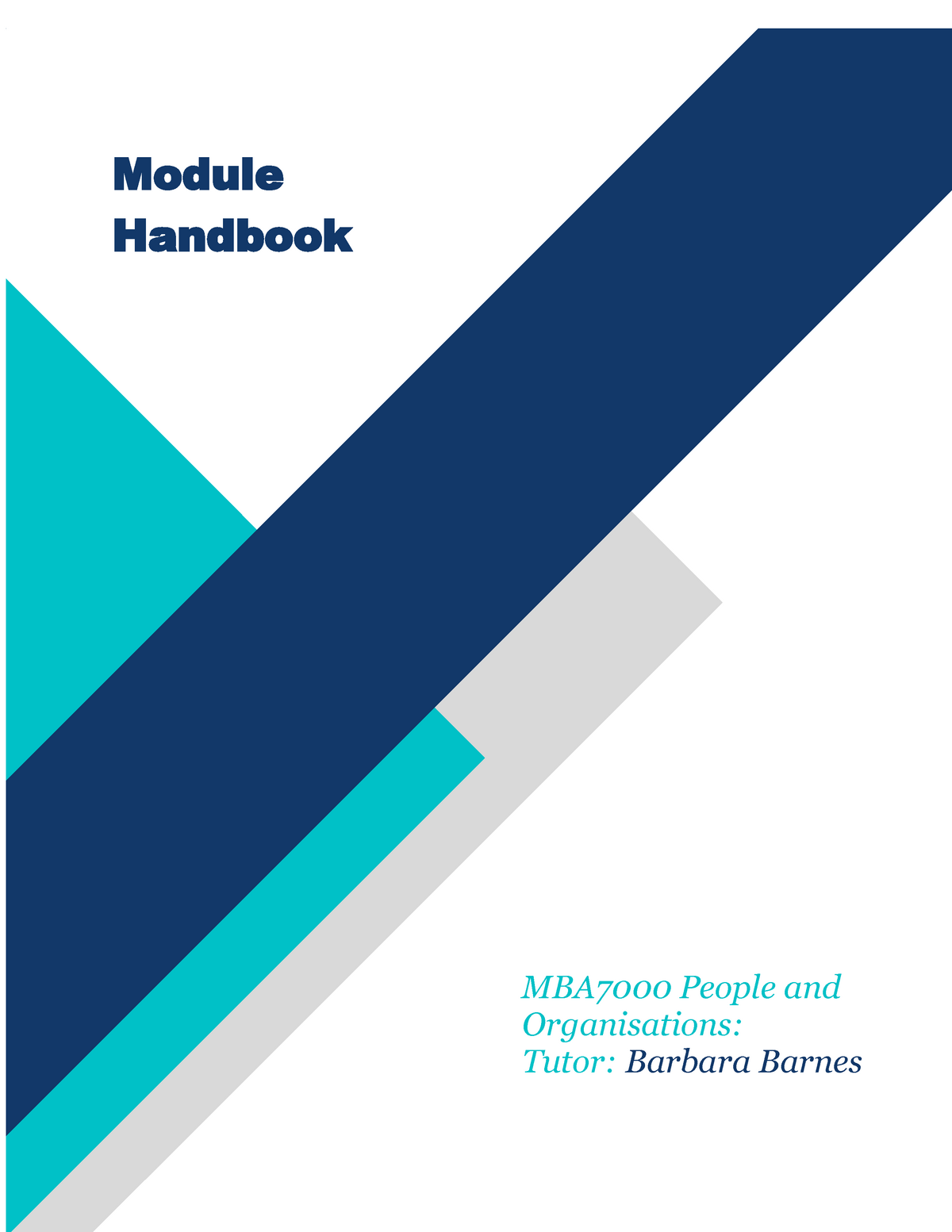 Module Handbook 2021 - Lecture Notes 1 - Module Handbook MBA7000 People ...