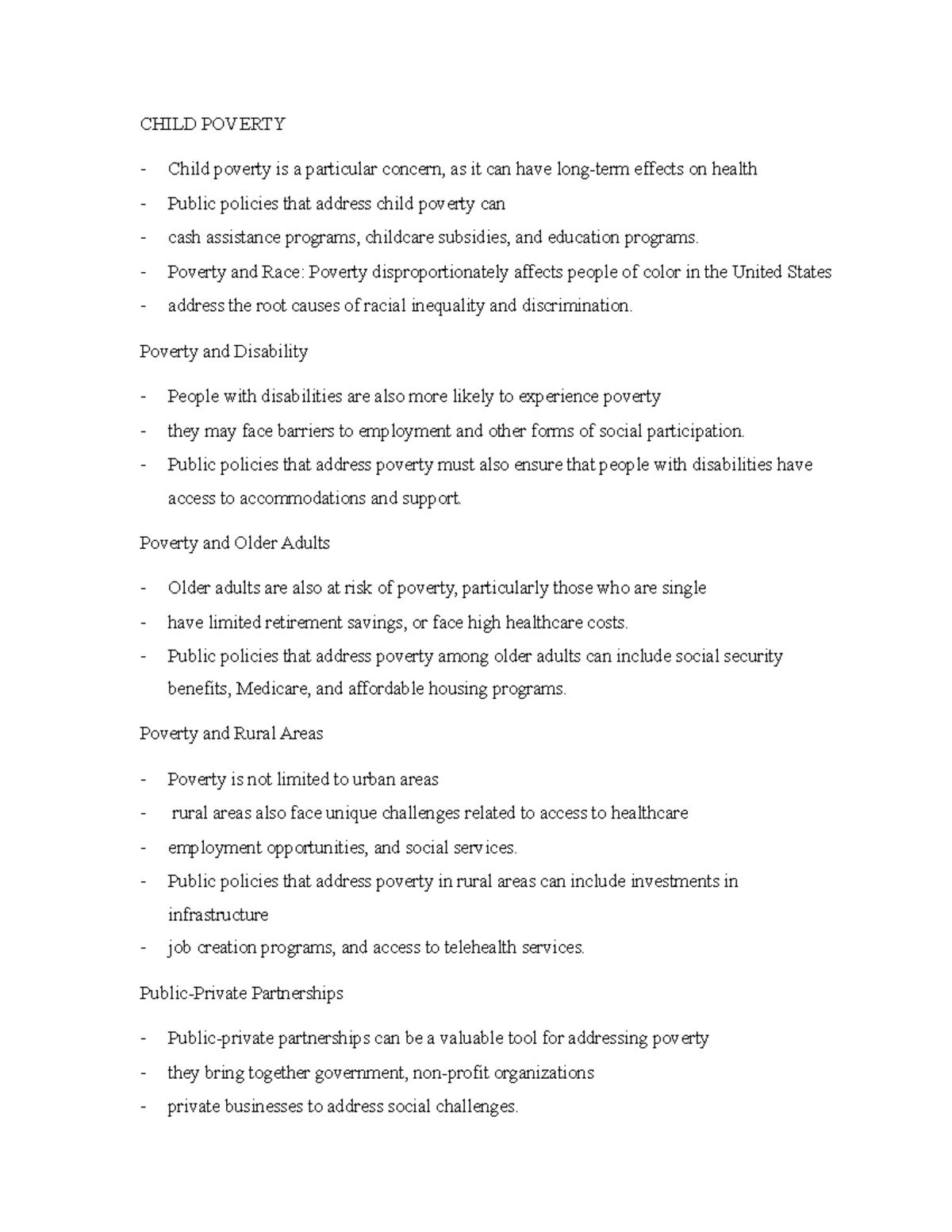 Child Poverty Notes 1 CHILD POVERTY Child poverty is a particular