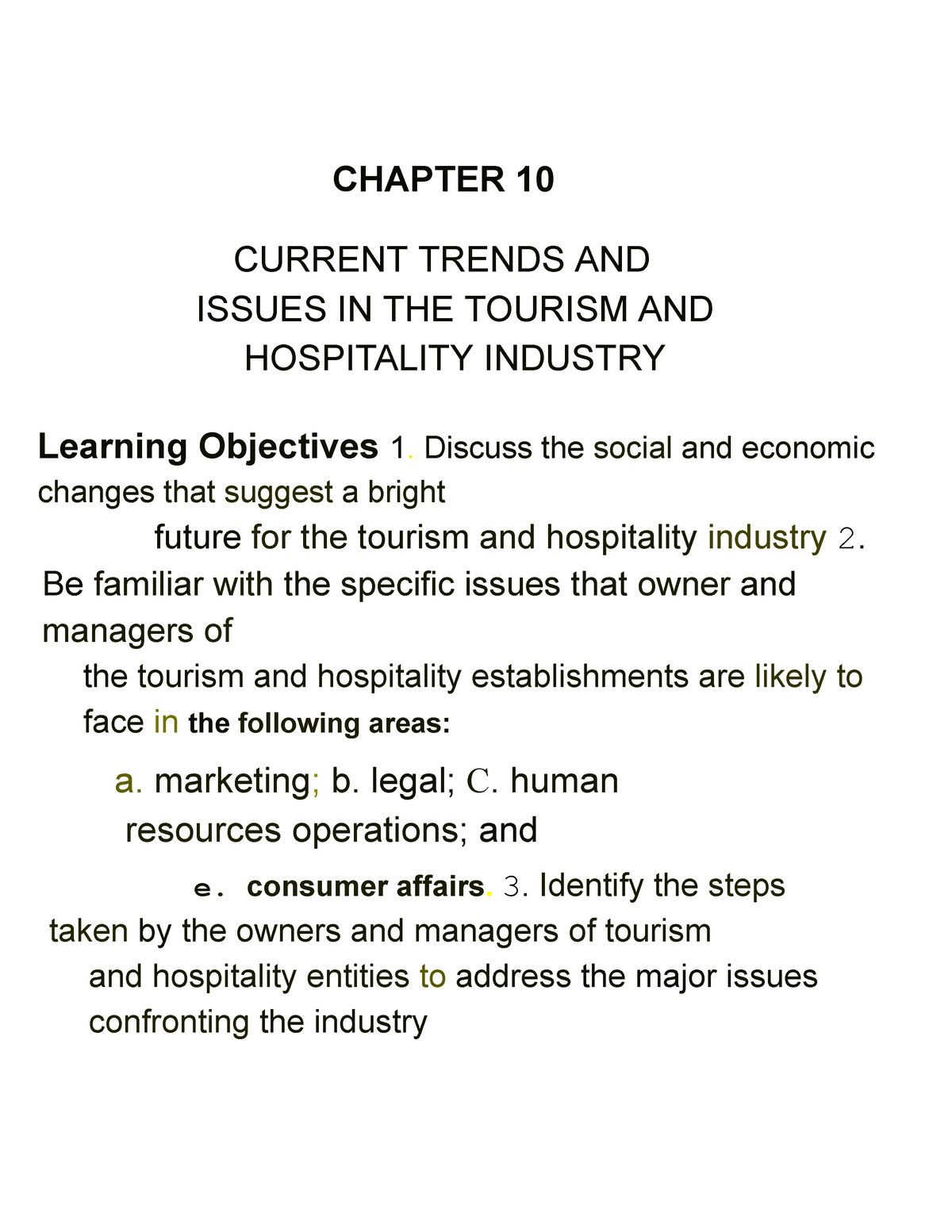 Current Trends And Issues In The Tourism And Hospitality Industry ...