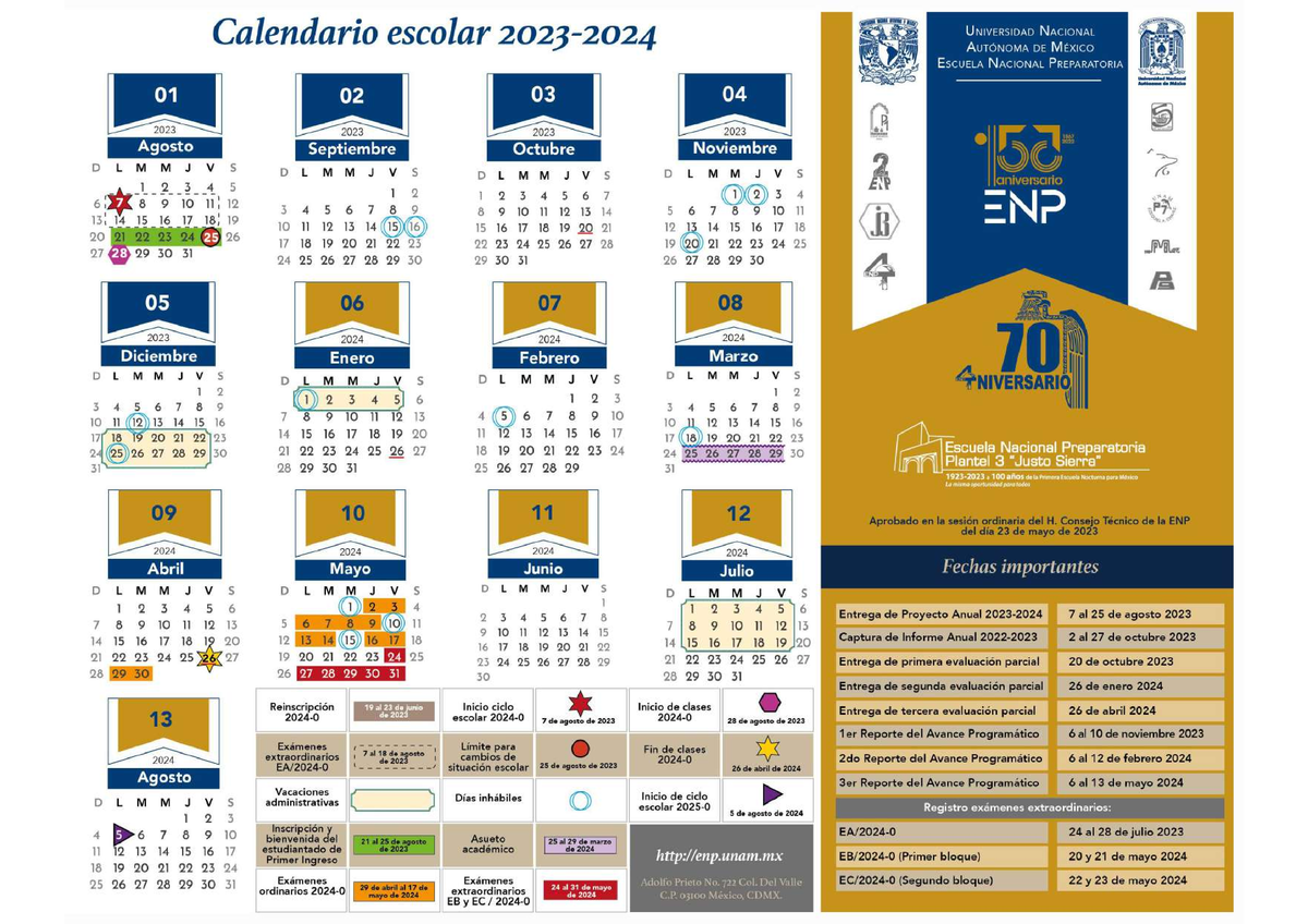 Calendario ENP 20232024 CT Sociedad Y Comunicacion Studocu