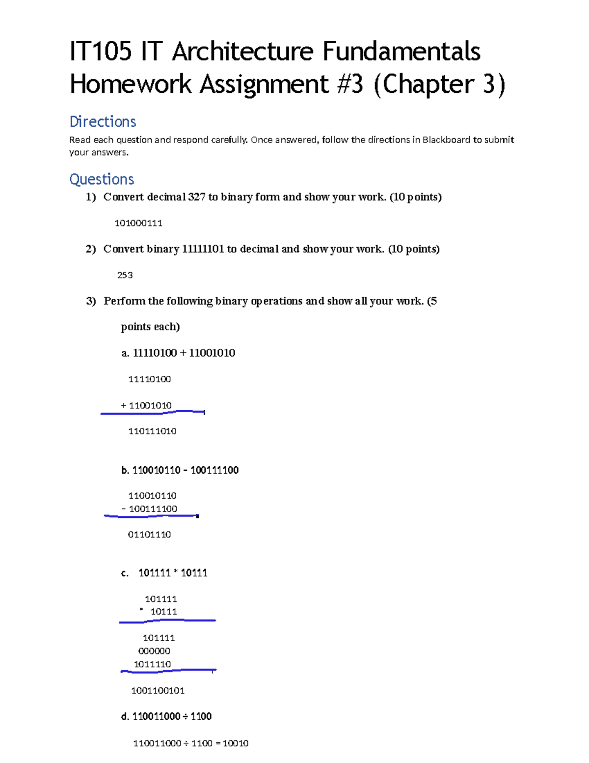 IT105 Homework 3 - IT105 IT Architecture Fundamentals Homework ...