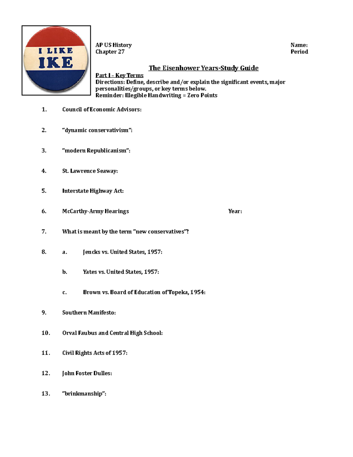 Chapter 027 Study Guide AMSCO - AP US HistoryChapter 27 Name:Period ...