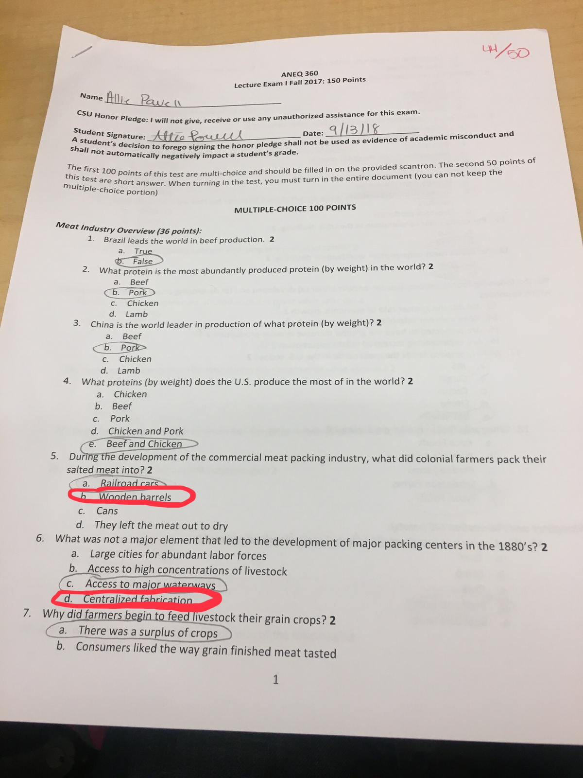 Exam 1 multiple choice - Professor: Bob Delmore - ANEQ 360 - CSU - Studocu