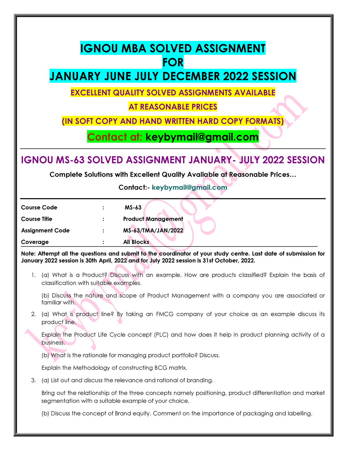 ignou mba assignment answers 2022