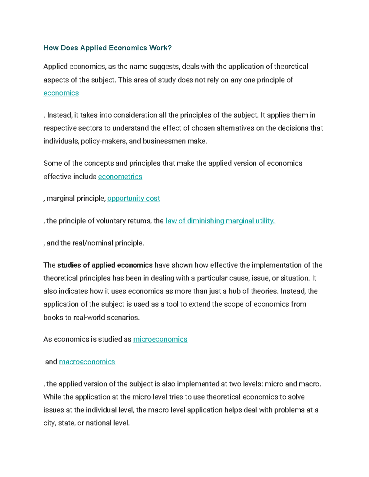 How Does Applied Economics Work - How Does Applied Economics Work ...