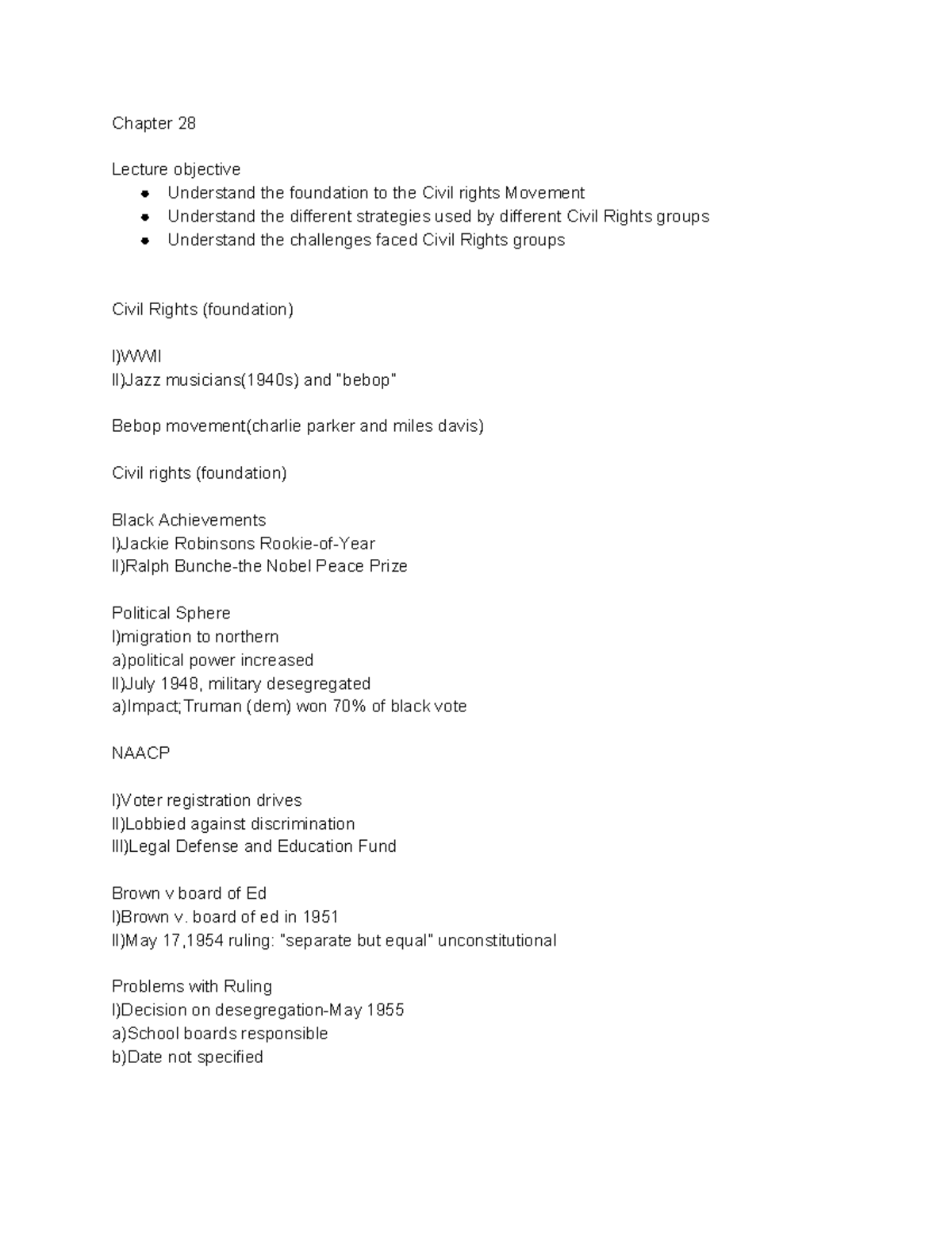 Us history since - Chapter 28 Lecture objective Understand the ...
