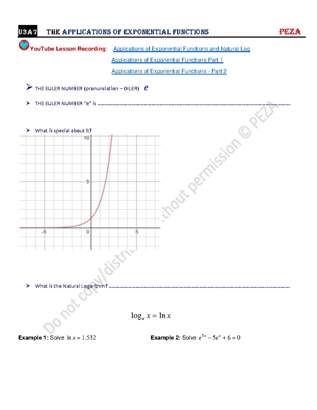 U3A7 Applications of Exponential Functions - U3A72 The applications of ...
