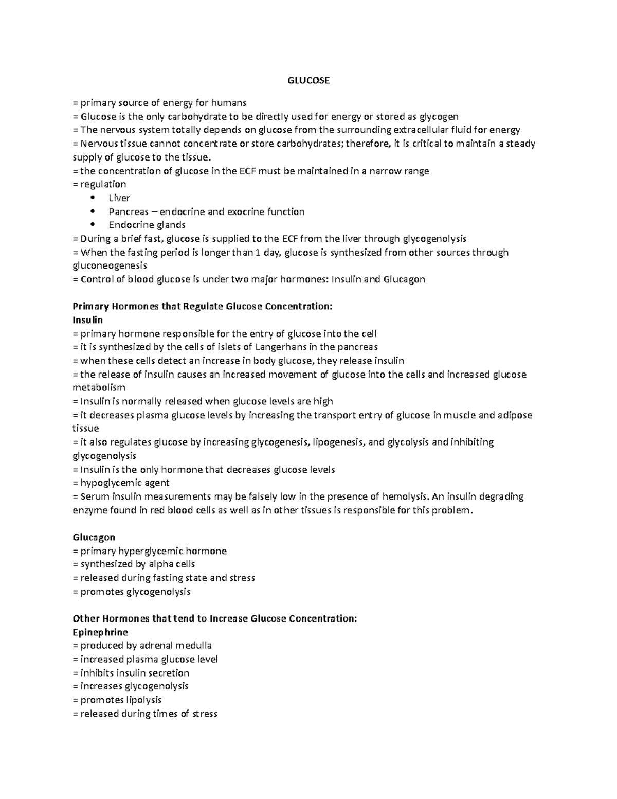 Carbohydrates notes on carbs glucose primary source of energy for