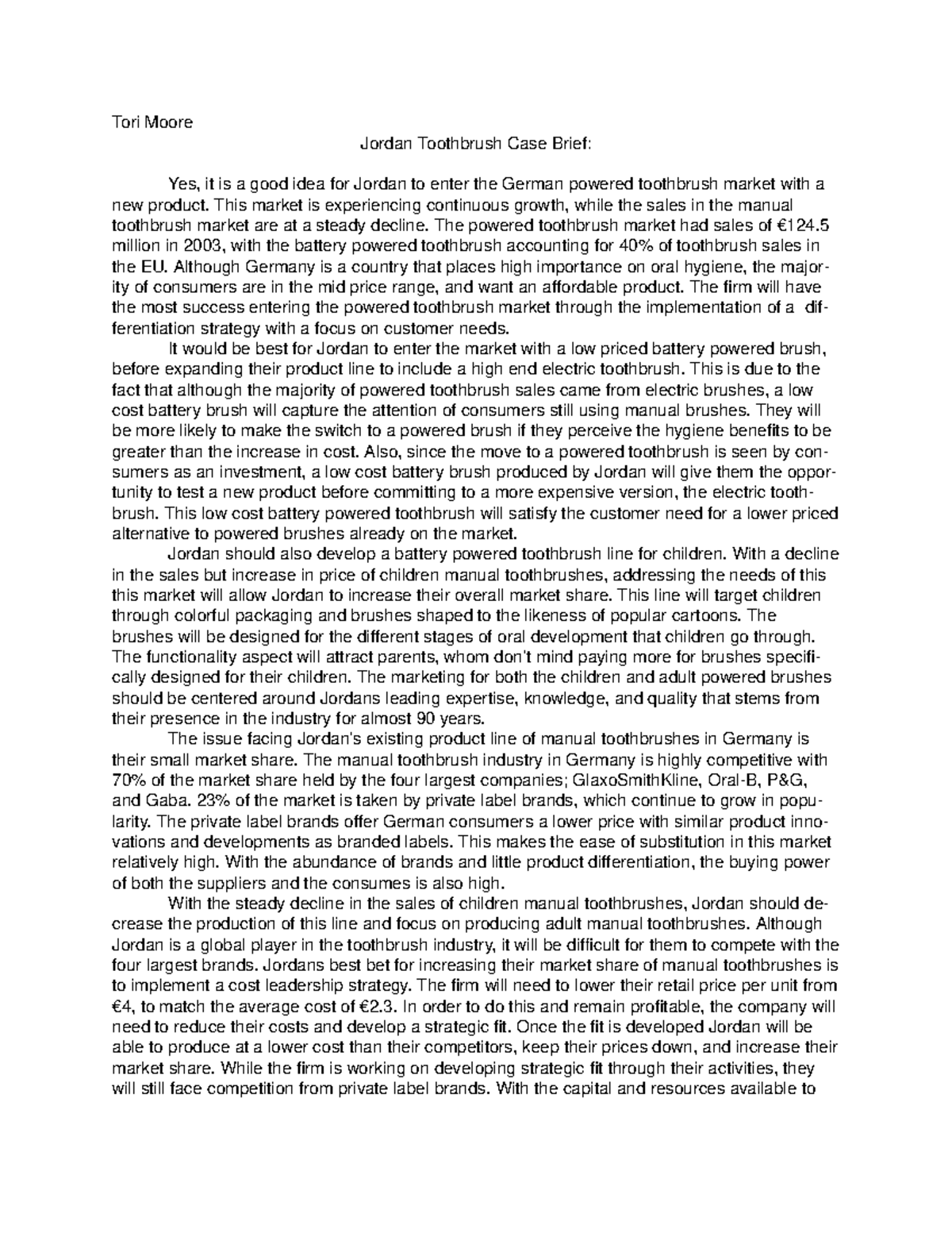 Jordan Case Brief Grade A Tori Moore Jordan Toothbrush Case Brief