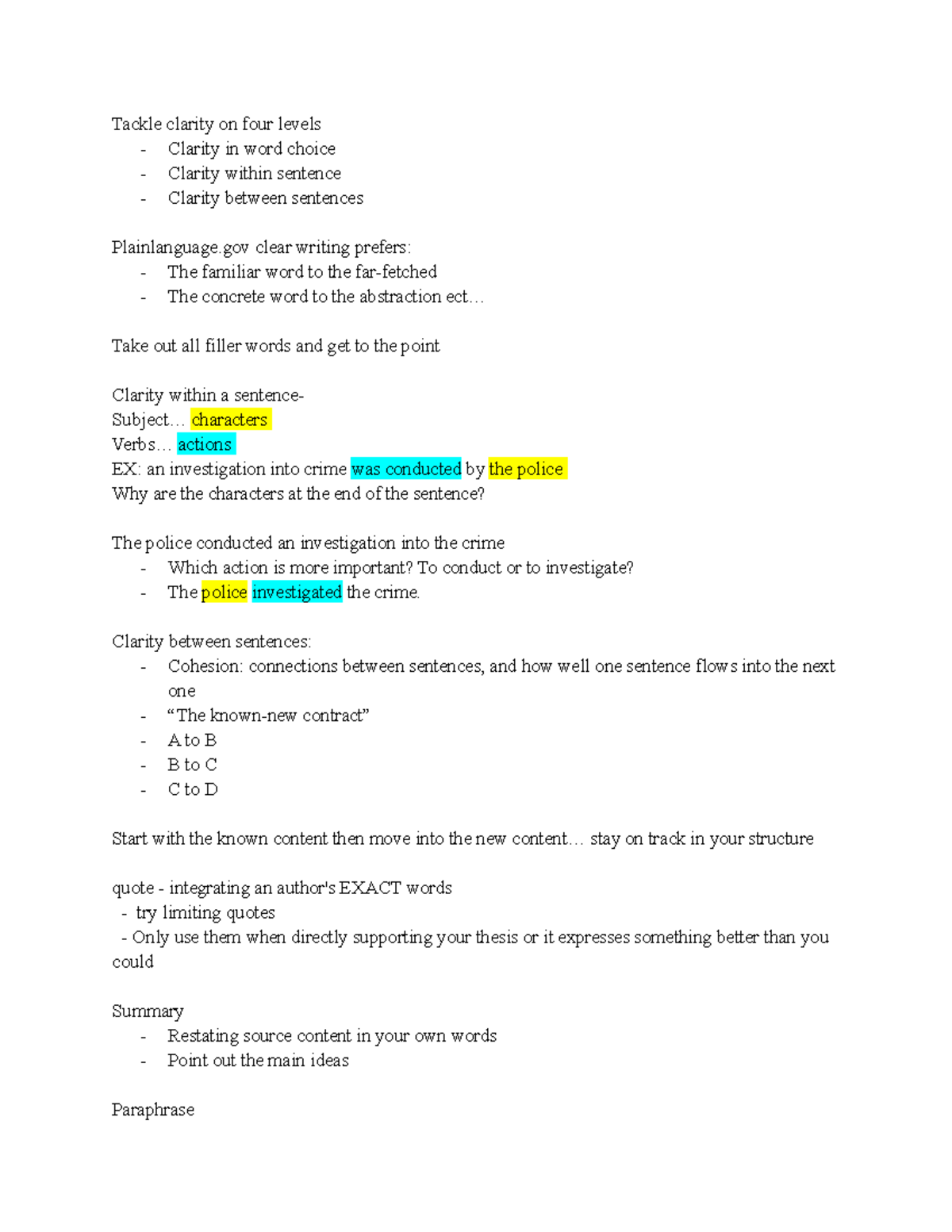 Clarity within text - Tackle clarity on four levels - Clarity in word ...
